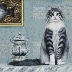 Картина "Серый кот"