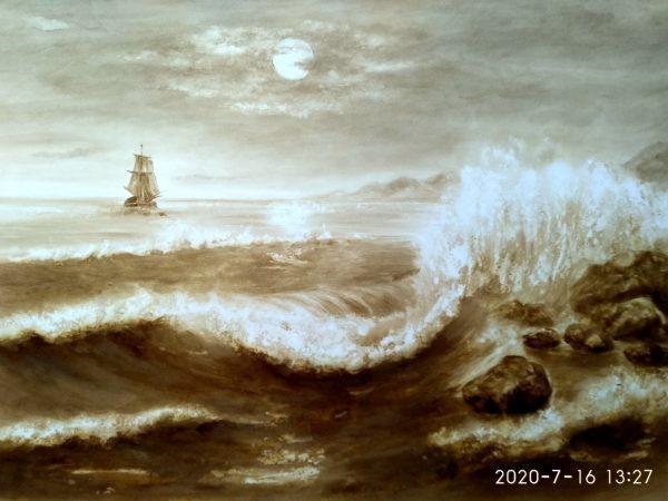 Картина нефтью "Морские волны"