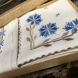 Комплект чайный льняной "Васильки"