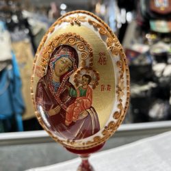 Сувенирное яйцо (икона)+сожская скань